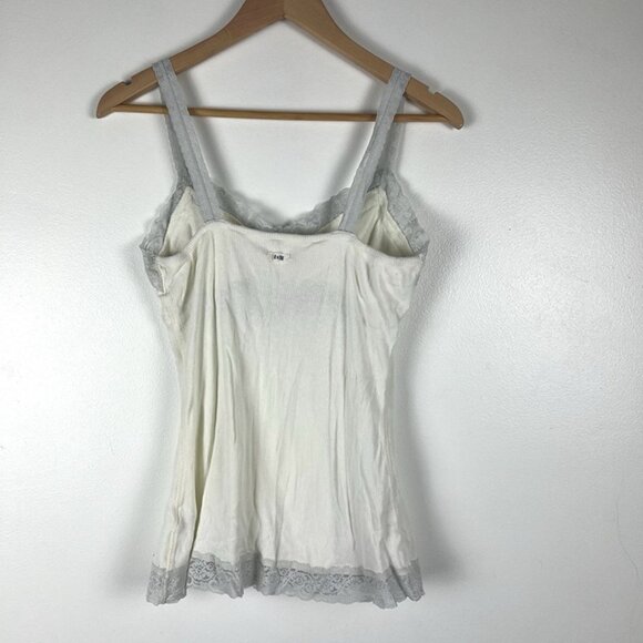 Converse One Star Tank Top Sz L Ribbed Knit Lace Trim Built In Bra Babydoll Y2k - Picture 5 of 8